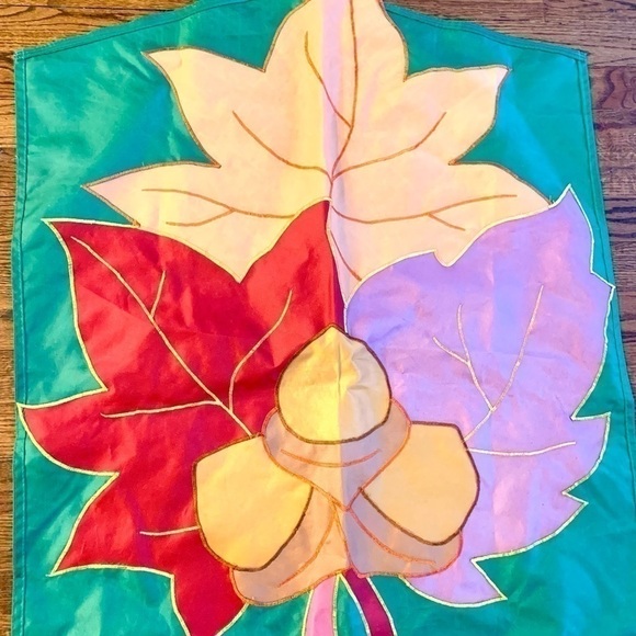 Falling Leaves Acorns Fall Autumn Applique Large Outdoor House Garden Flag - Picture 3 of 3
